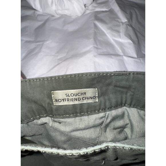 NWT Women's J.Crew Slouchy Boyfriend Olive Green 100% Cotton Pleated Pants sz 31 - Picture 5 of 6